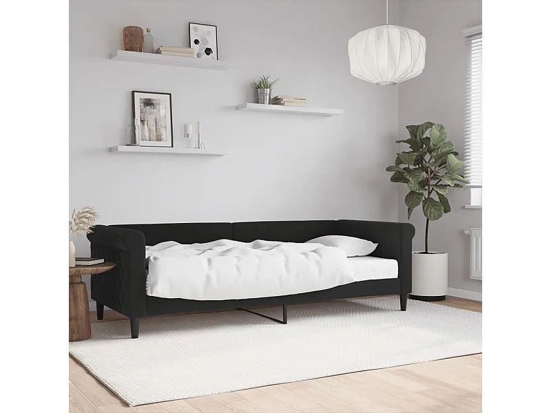 Lit - 80x200 cm avec matelas noir velours WVGQ7934