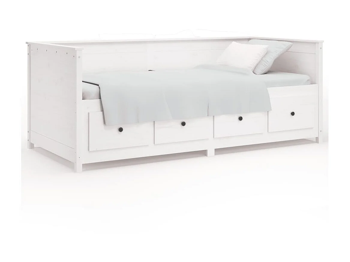 Lit - 100x200 cm blanc bois de pin massif WVGQ7038