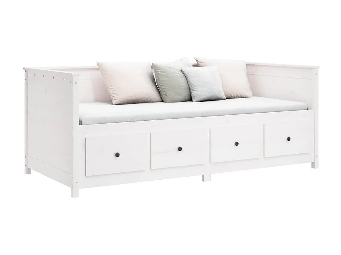 Lit - 100x200 cm blanc bois de pin massif WVGQ7038