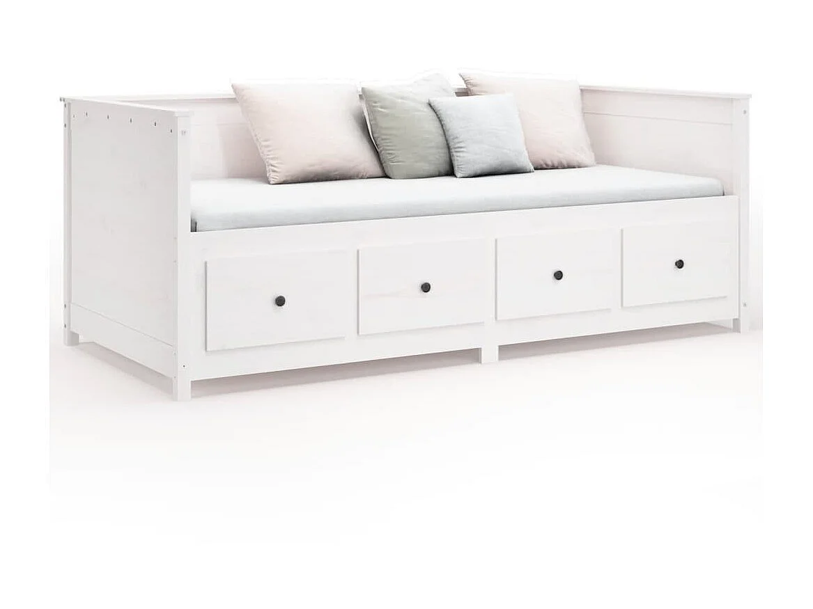 Lit - 100x200 cm blanc bois de pin massif WVGQ7038