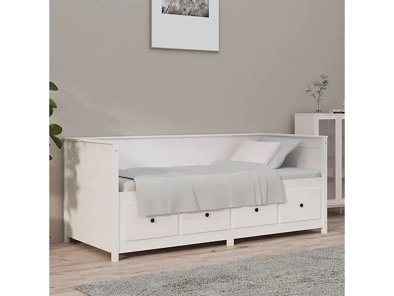 Lit - 100x200 cm blanc bois de pin massif WVGQ7038