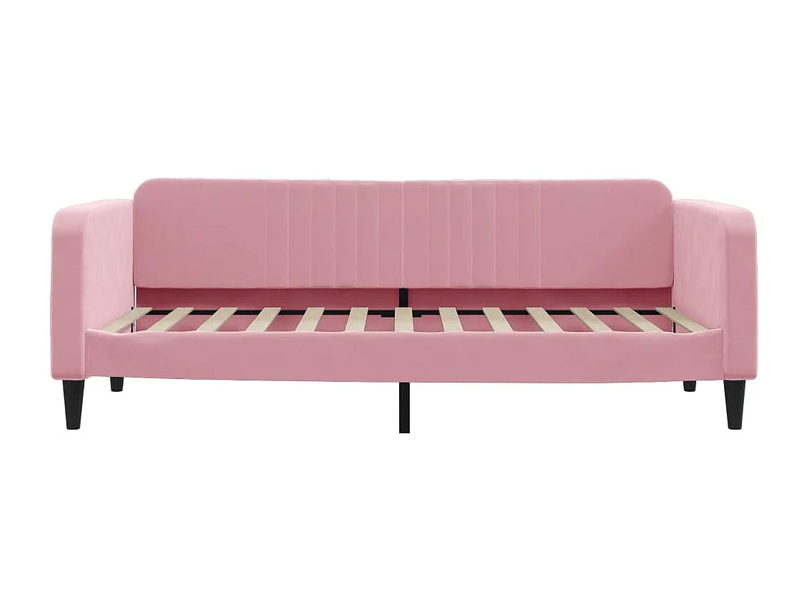 Lit - 90x200 cm avec matelas rose velours WVGQ2171