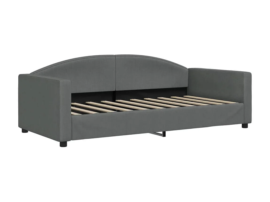 Sofá-cama 90x190 cm com colchão tecido cinzento-escuro PT924891