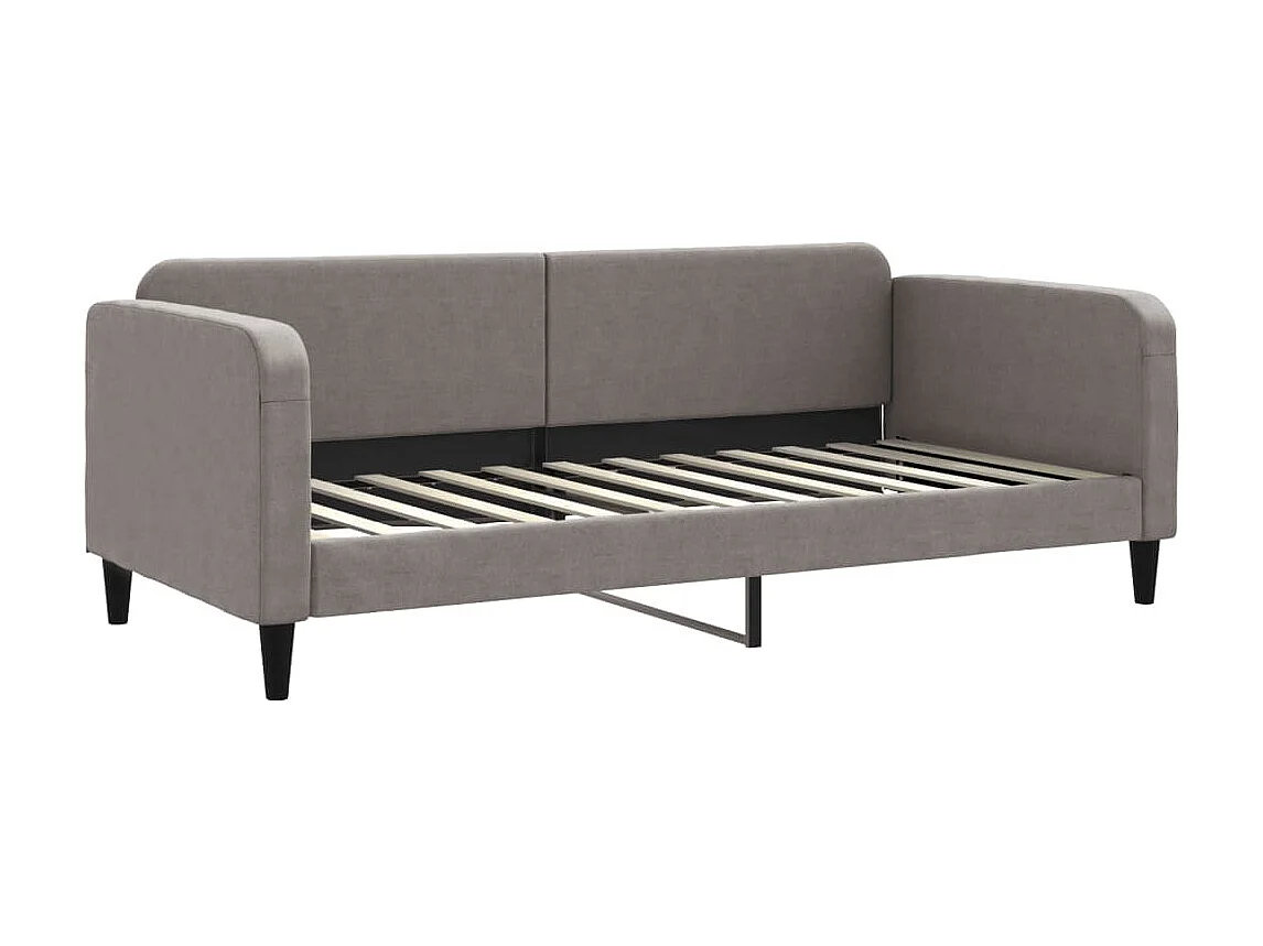 Cama com colchão 90x200 cm tecido cinzento-acastanhado PT575235