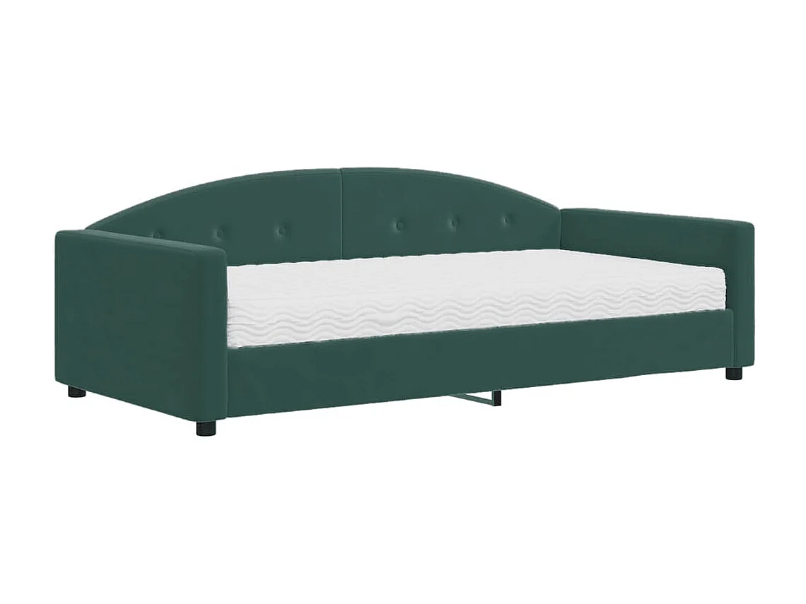 Sofá-cama 100x200 cm com colchão veludo verde-escuro PT499914