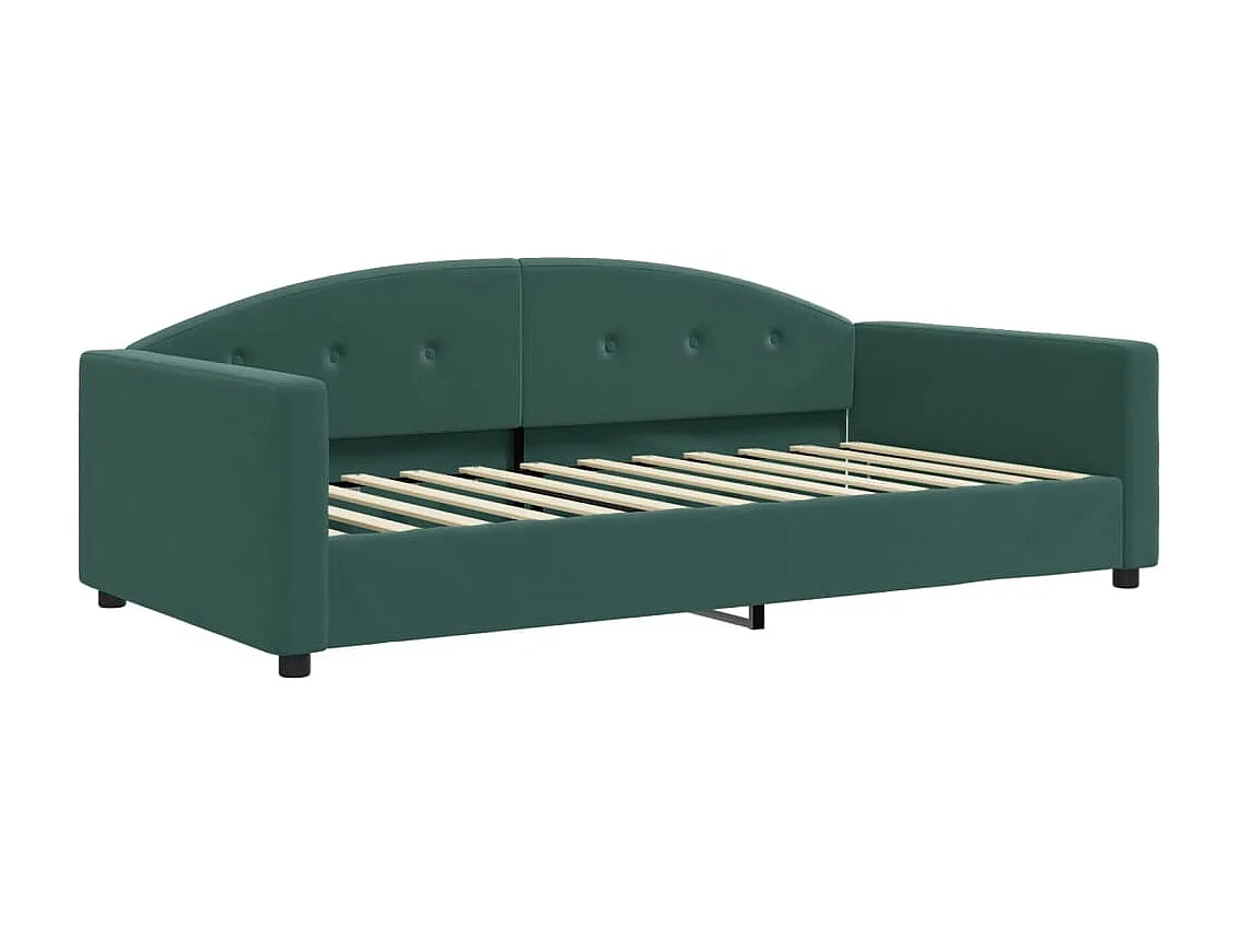 Sofá-cama 100x200 cm com colchão veludo verde-escuro PT499914