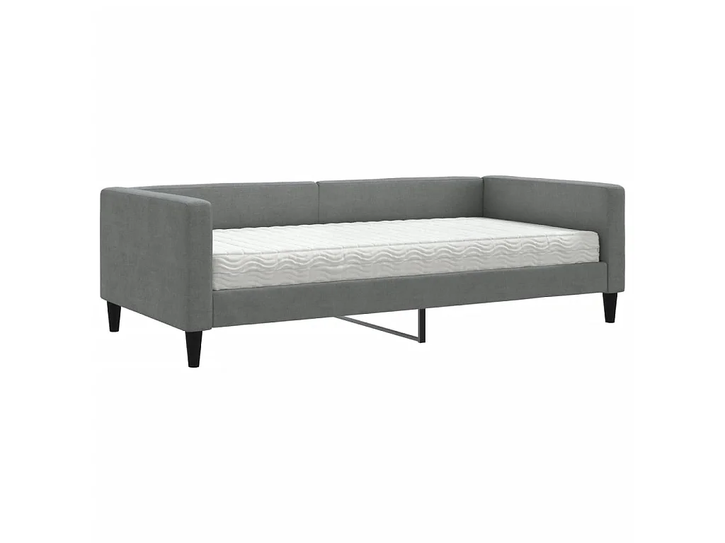 Tagesbett,Sofabett mit Matratze Dunkelgrau 100x200 cm Stoff -gkd33876