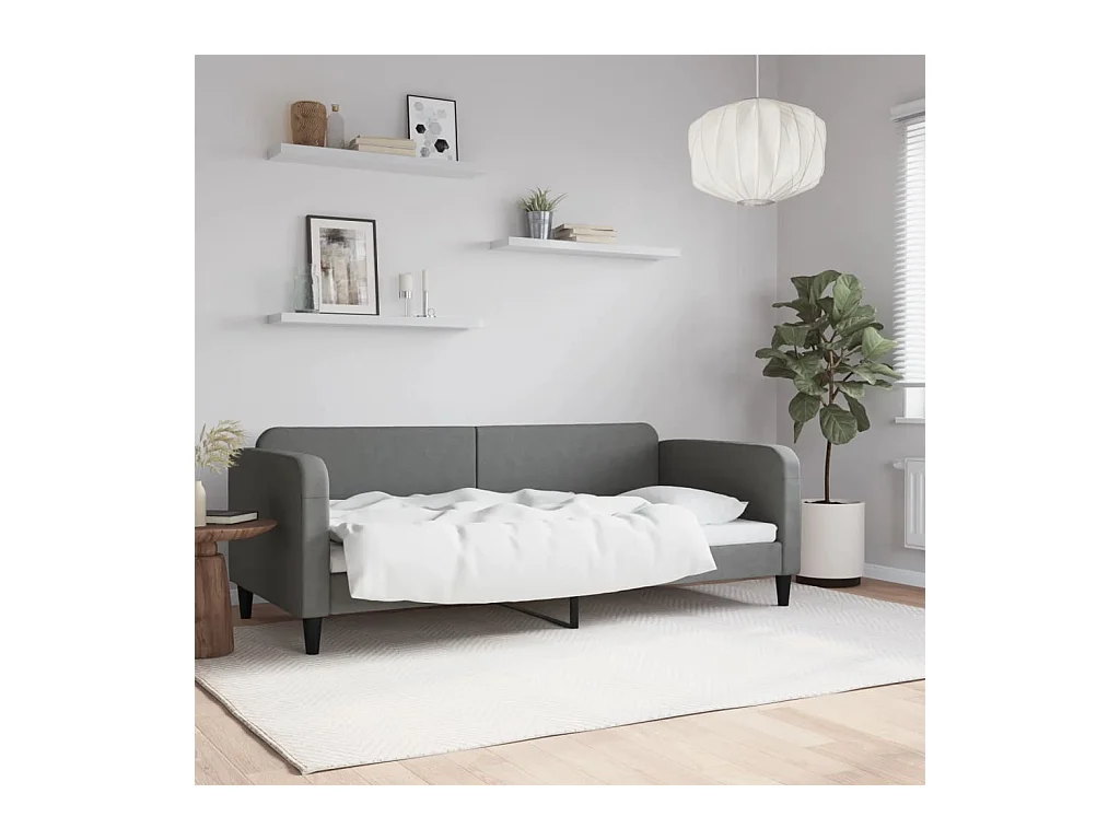 Tagesbett,Sofabett Dunkelgrau 90x200 cm Stoff -gkd66862