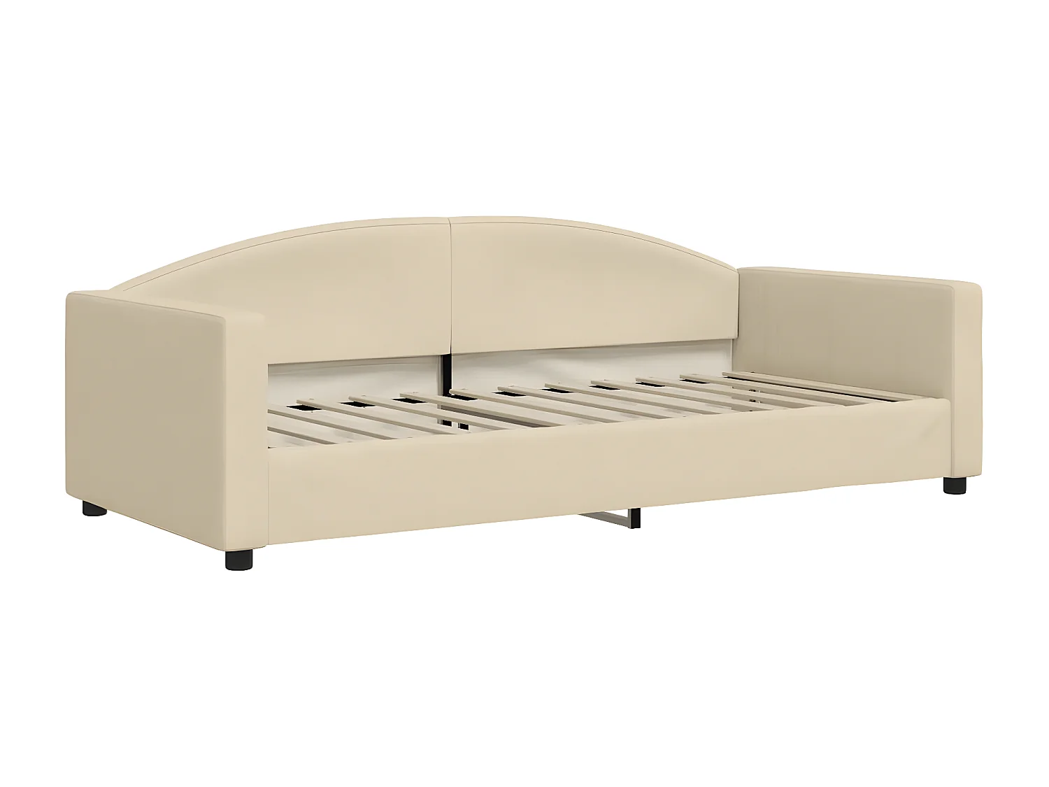 Sofá-cama 90x200 cm com colchão tecido cor creme PT452585