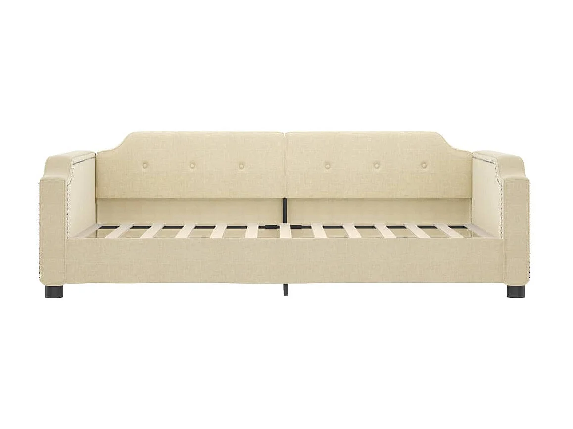 Lit - 80x200 cm avec matelas crème tissu WVGQ5337