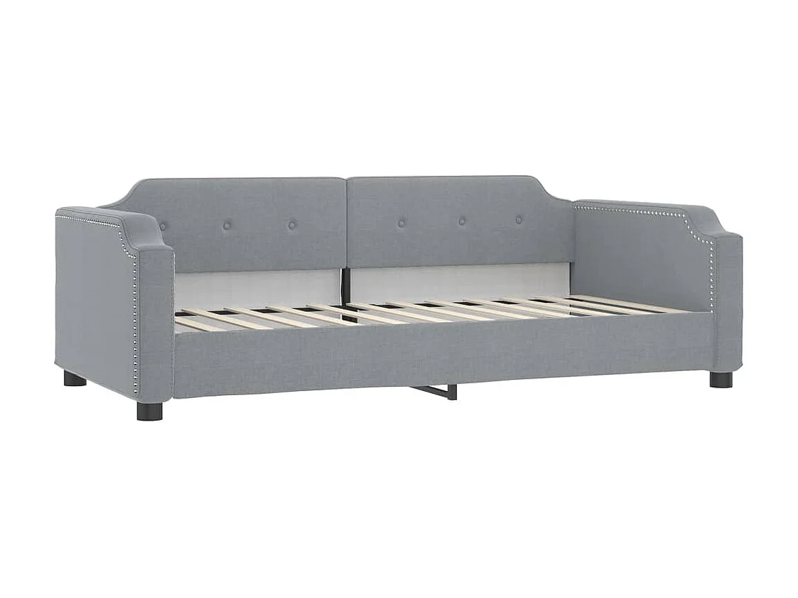 Lit - 90x200 cm avec matelas gris clair tissu WVGQ4224