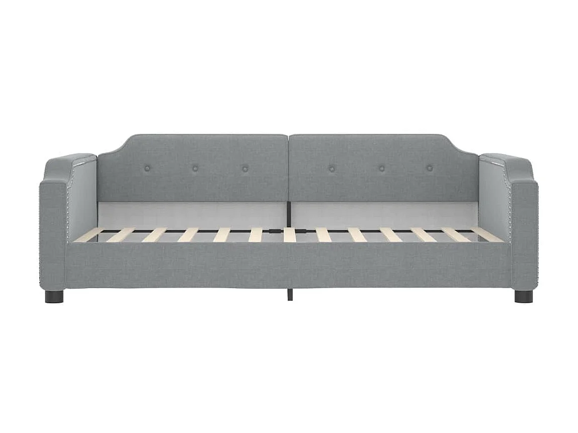 Lit - 90x200 cm avec matelas gris clair tissu WVGQ4224