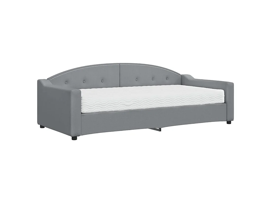 Lit - 90x200 cm avec matelas gris clair tissu WVGQ4514