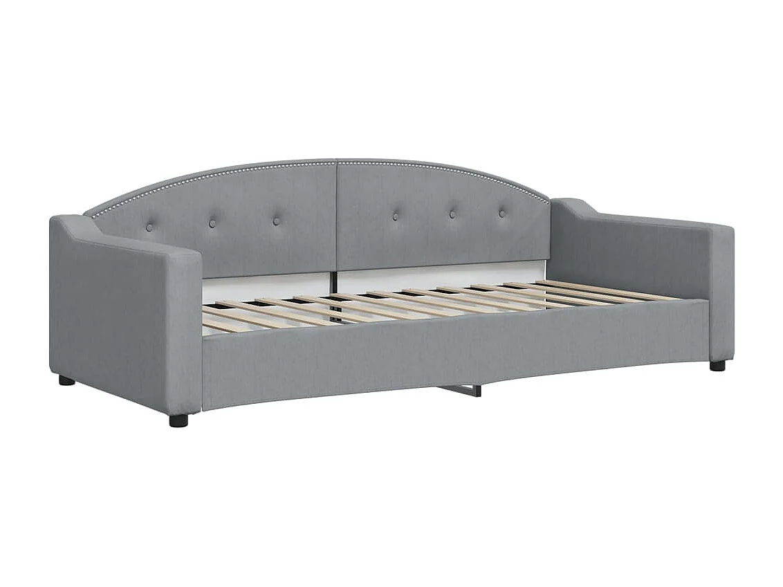 Lit - 90x200 cm avec matelas gris clair tissu WVGQ4514