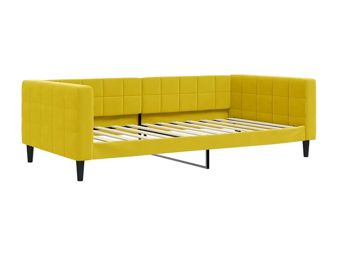 Lit - 100x200 cm avec matelas jaune velours WVGQ7487