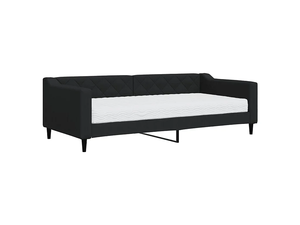 Slaapbank met matras 90x200 cm stof zwart NL86370