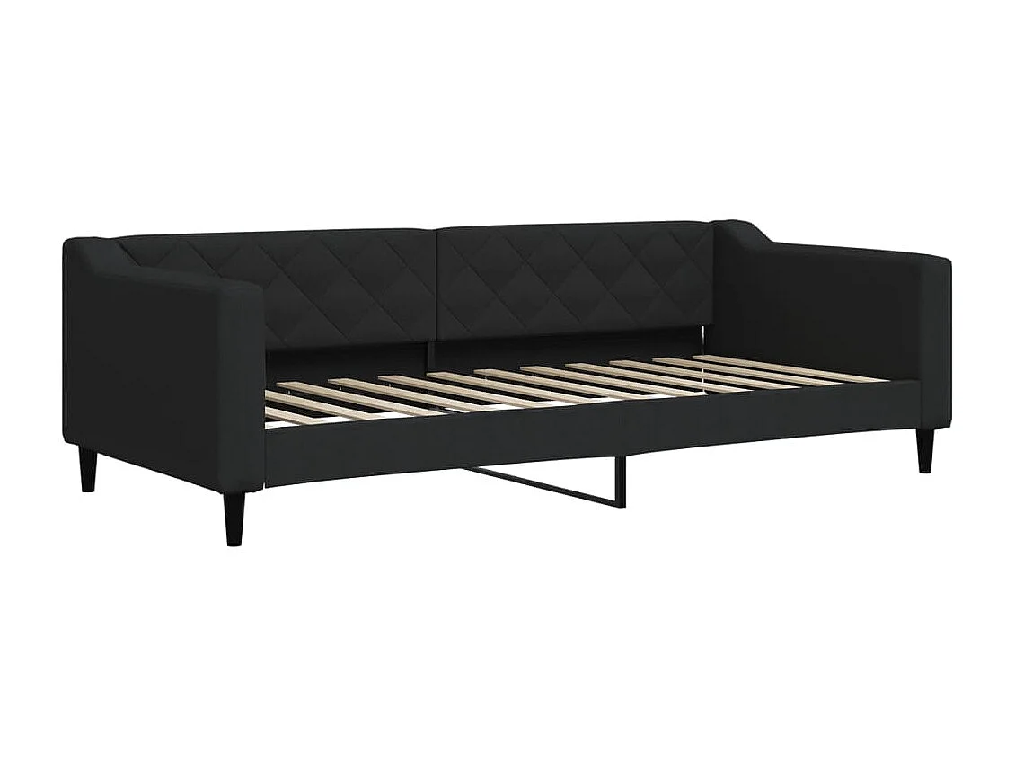 Slaapbank met matras 90x200 cm stof zwart NL86370