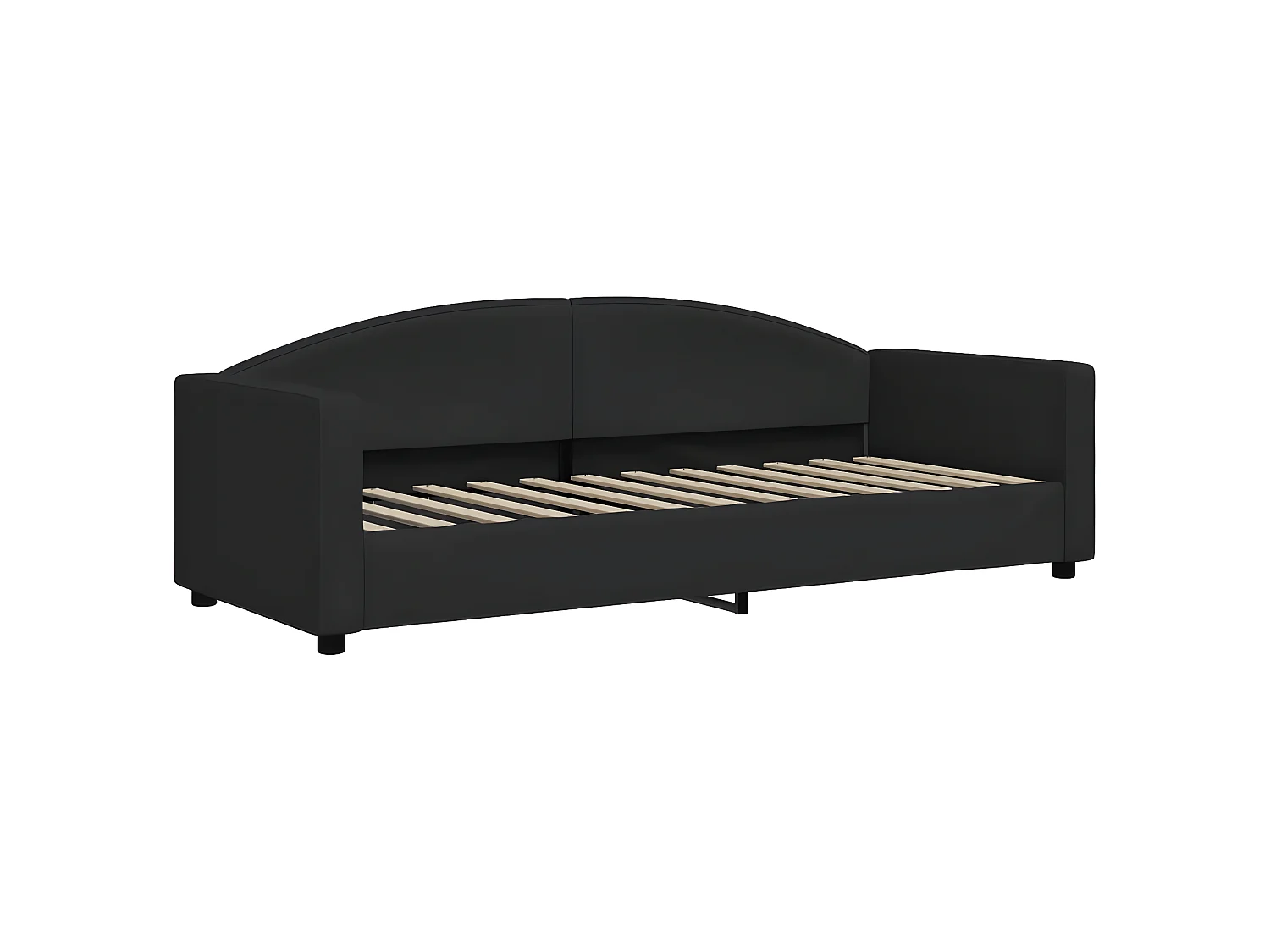 Lit - 80x200 cm avec matelas noir tissu WVGQ9025