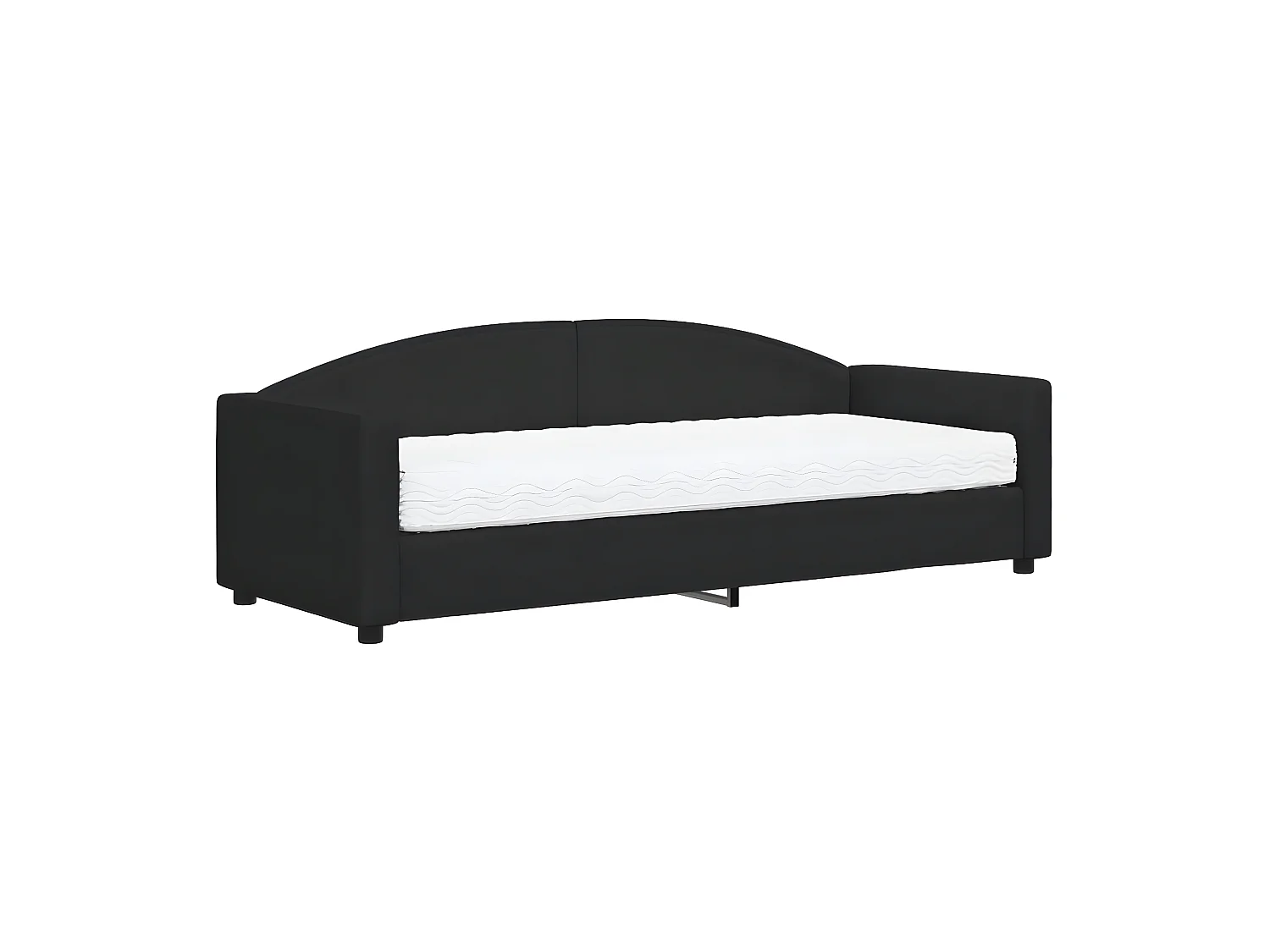 Sofá cama - 80x200 cm con colchón tela negro ES26552