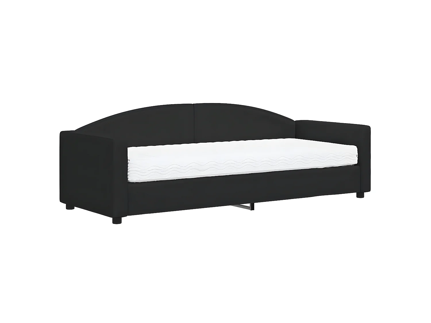 Tagesbett,Sofabett mit Matratze Schwarz 80x200 cm Stoff -gkd26609