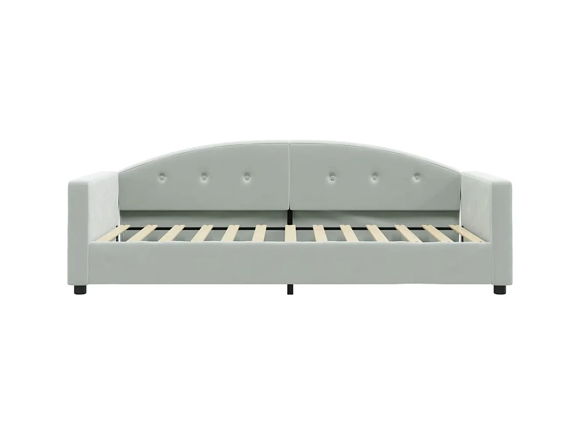 Lit - 90x200 cm avec matelas gris clair velours WVGQ4327