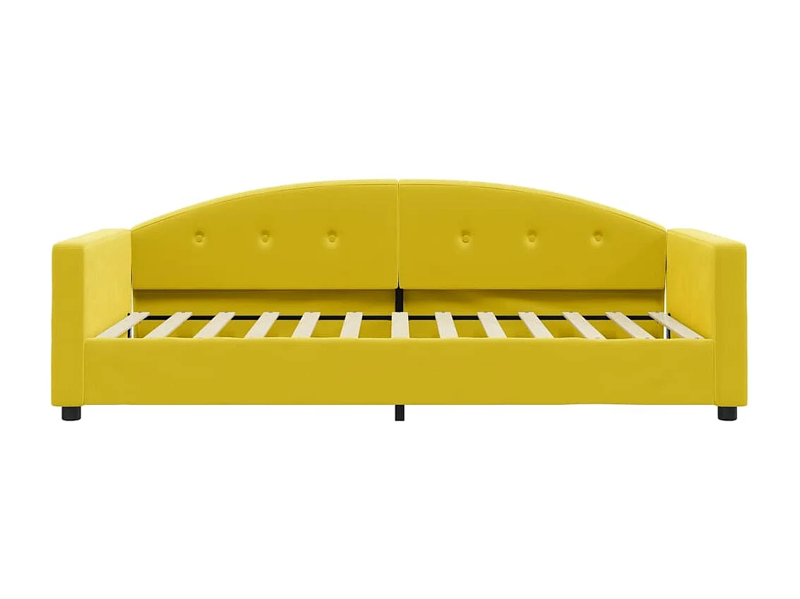Lit - 90x200 cm avec matelas jaune velours WVGQ8977