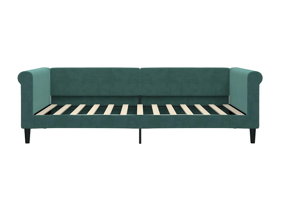 Lit - 100x200 cm avec matelas vert foncé velours WVGQ3981