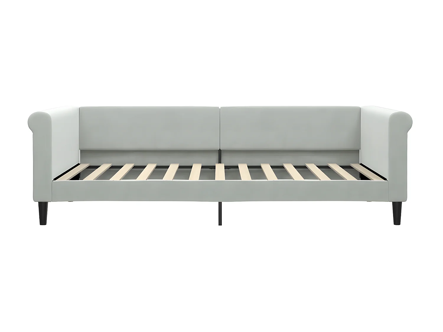 Lit - 100x200 cm avec matelas gris clair velours WVGQ4949