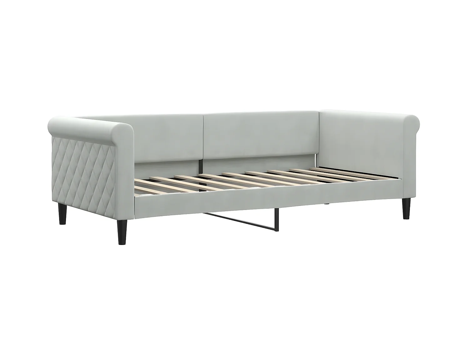 Tagesbett,Sofabett mit Matratze Hellgrau 90x190 cm Samt -gkd82219