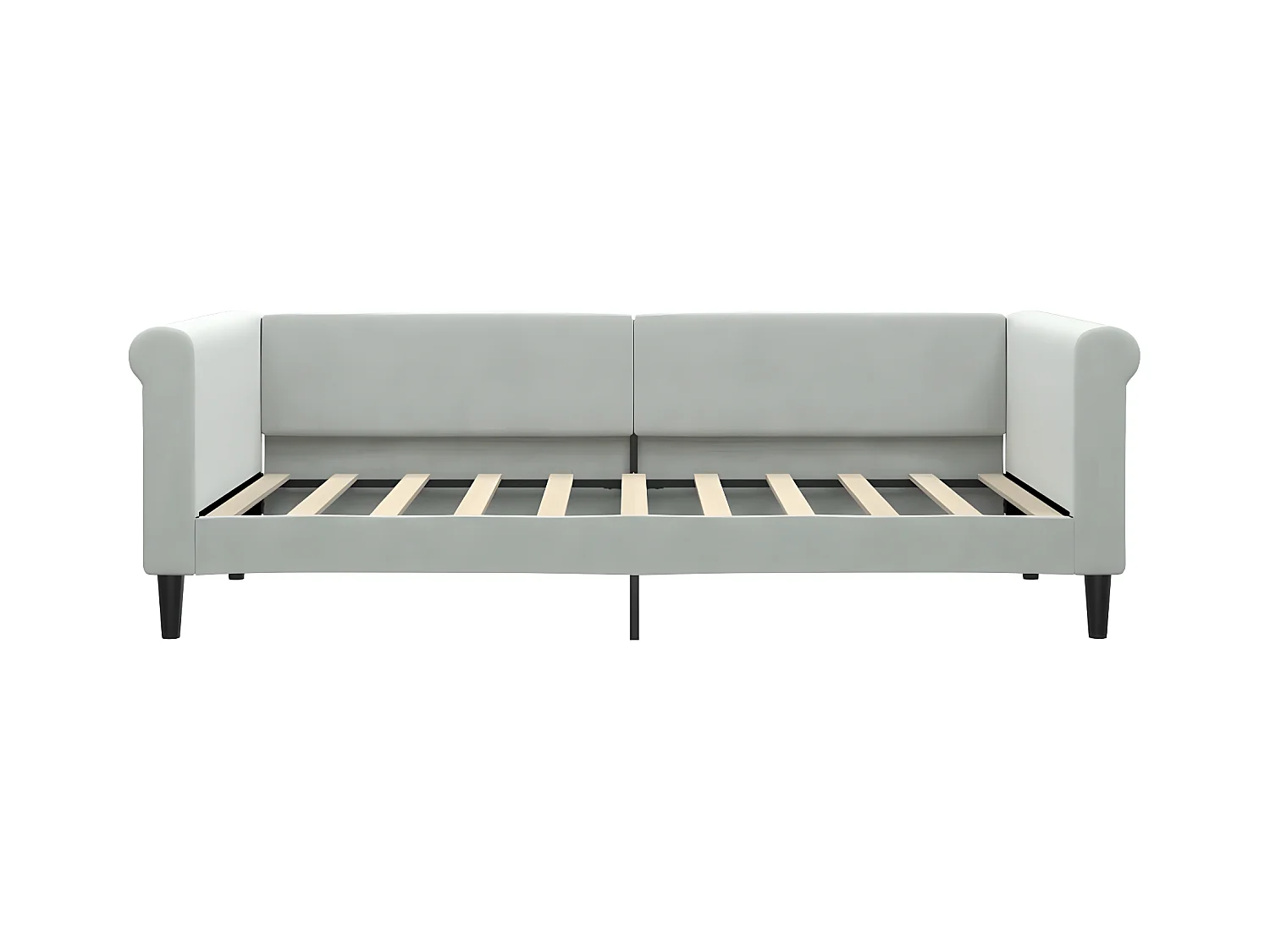 Tagesbett,Sofabett mit Matratze Hellgrau 90x190 cm Samt -gkd82219