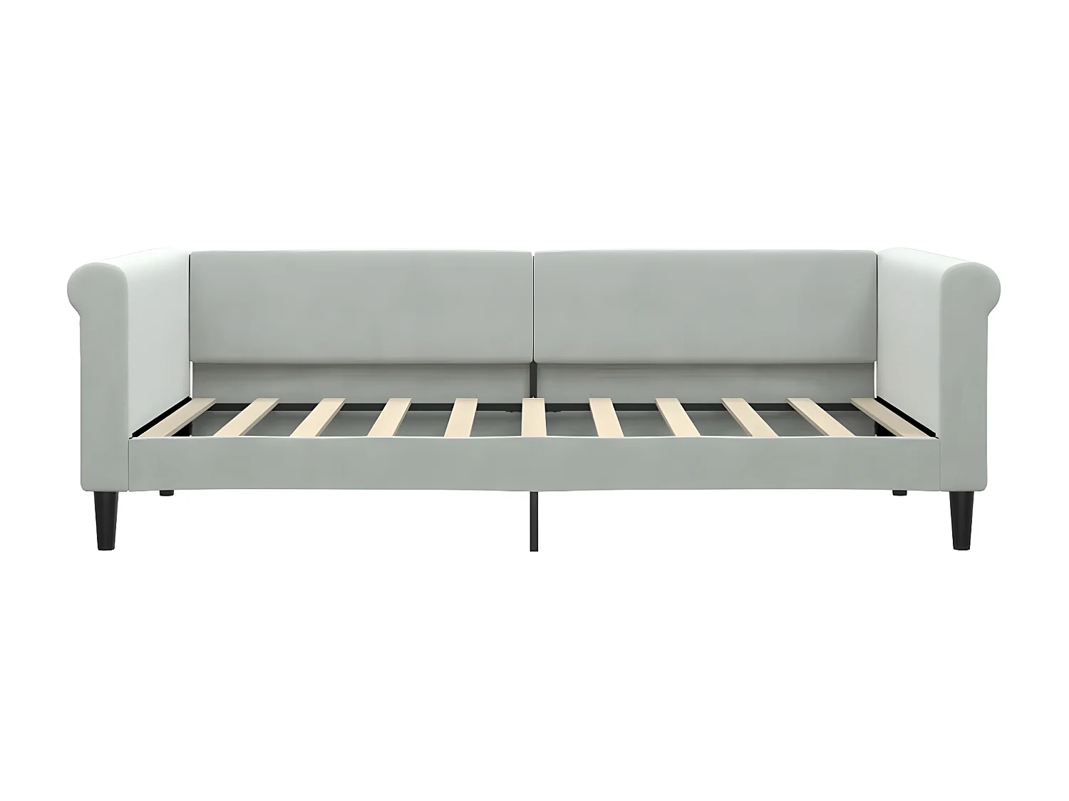 Lit - 90x190 cm avec matelas gris clair velours WVGQ7283
