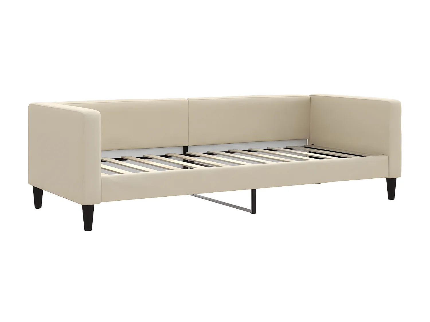 Sofá-cama 80x200 cm com colchão tecido cor creme PT243577
