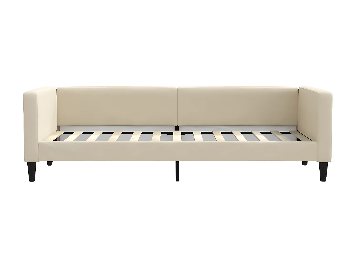 Sofá-cama 80x200 cm com colchão tecido cor creme PT243577