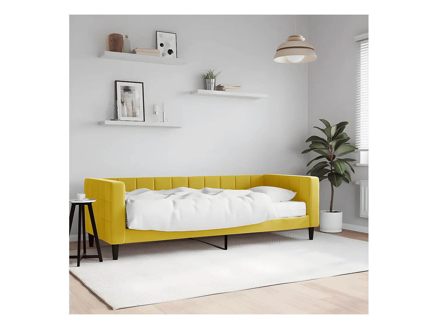 Tagesbett,Sofabett mit Matratze Gelb 80x200 cm Samt -gkd77890