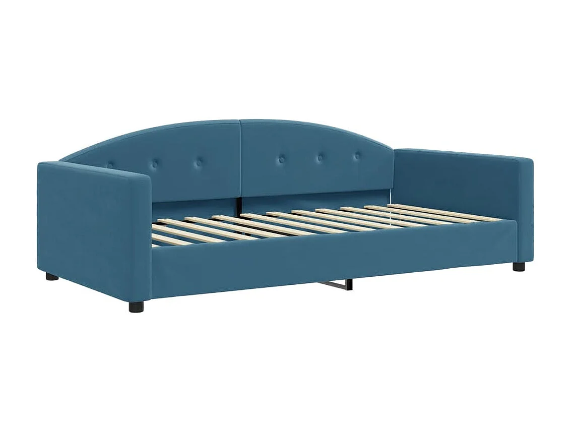 Lit - 100x200 cm avec matelas bleu velours WVGQ7986