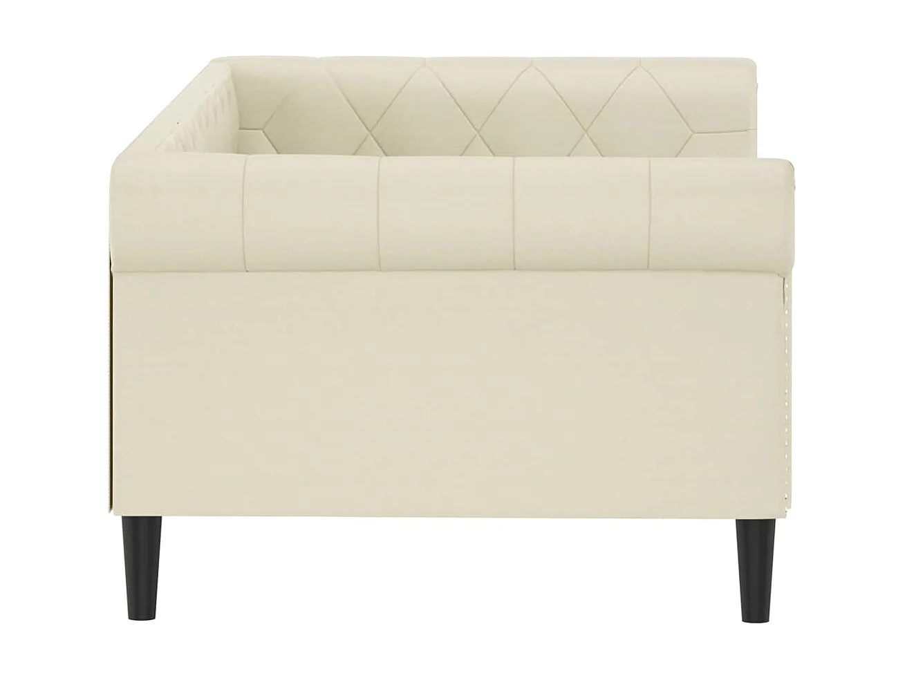 Lit - 90x200 cm crème similicuir WVGQ3771