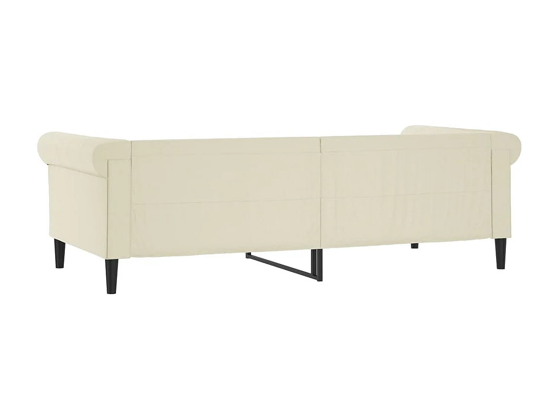 Lit - 90x200 cm crème similicuir WVGQ3771