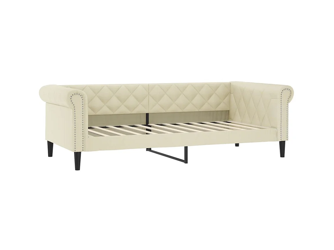 Slaapbank 90x200 cm kunstleer crèmekleurig NL41997