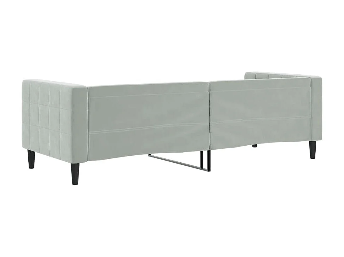 Lit - 80x200 cm gris clair velours ASW81701