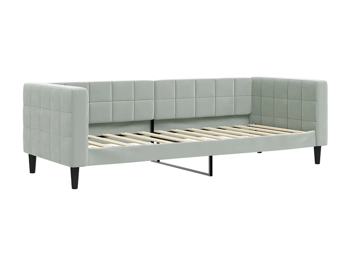 Lit - 80x200 cm gris clair velours ASW81701