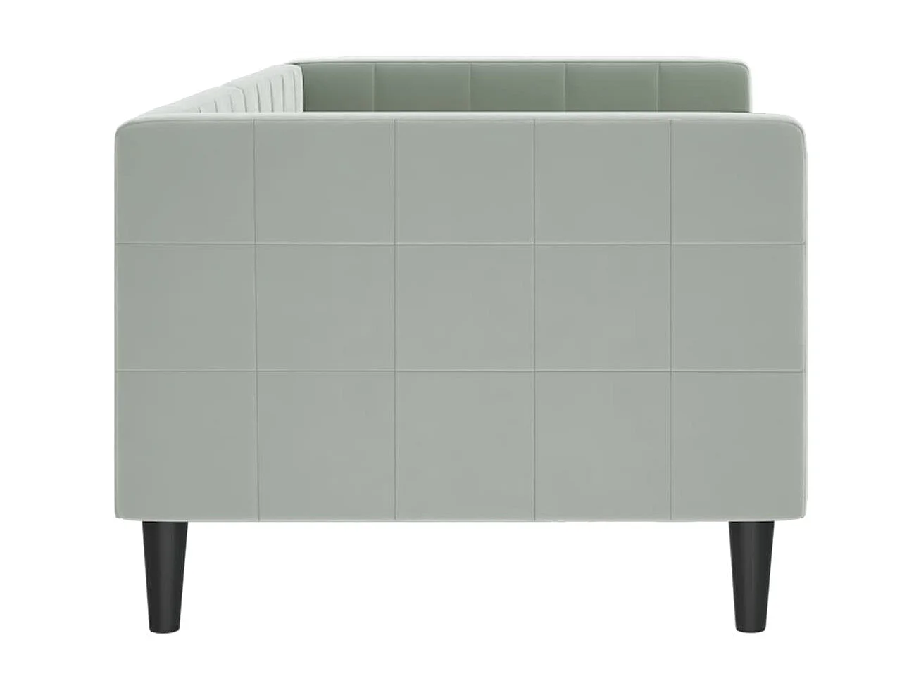 Lit - 80x200 cm gris clair velours ASW81701