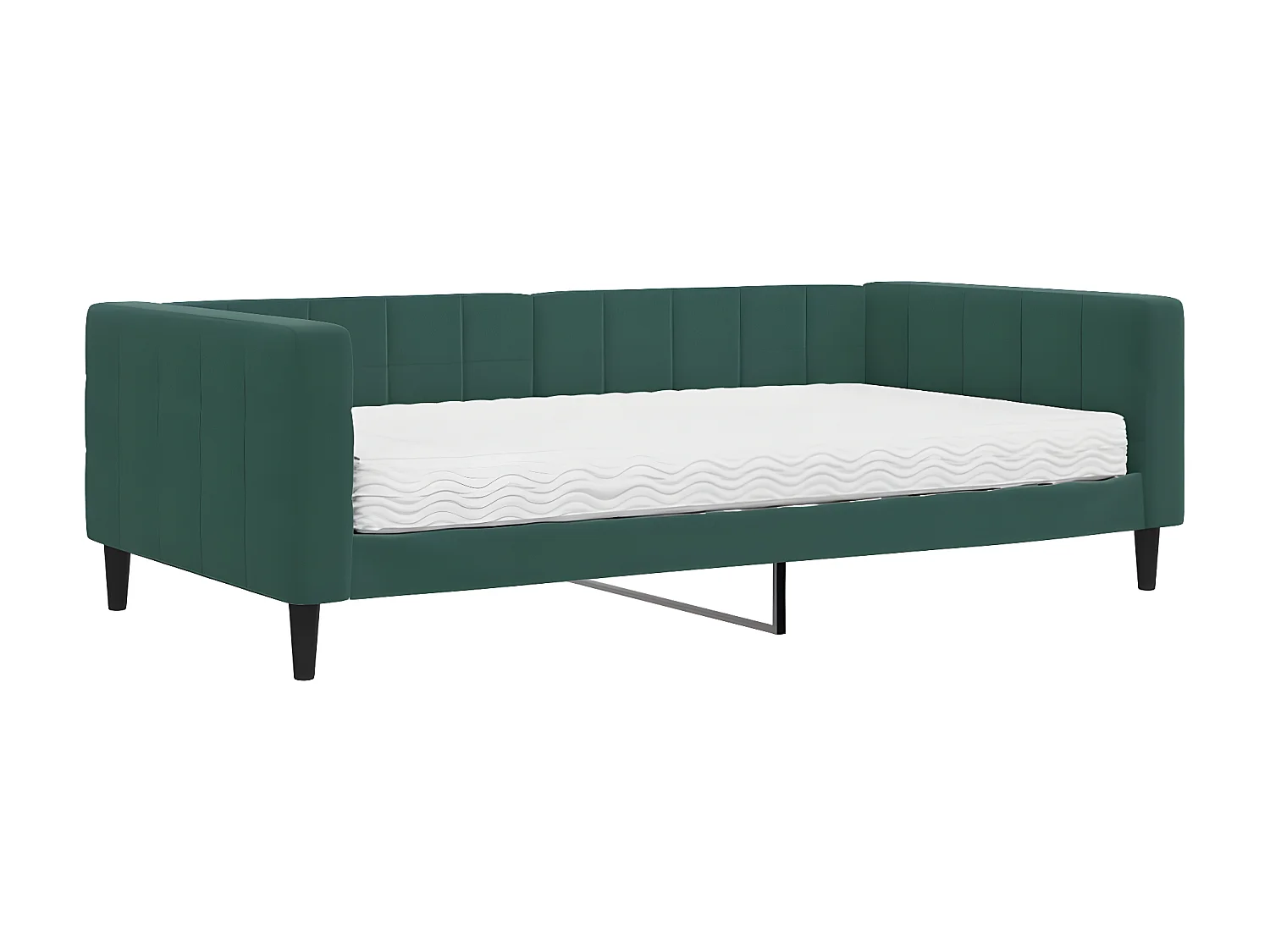 Sofá-cama 100x200 cm com colchão veludo verde-escuro PT833602