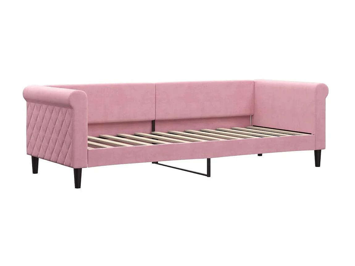 Sofá-cama 80x200 cm com colchão veludo rosa PT476131