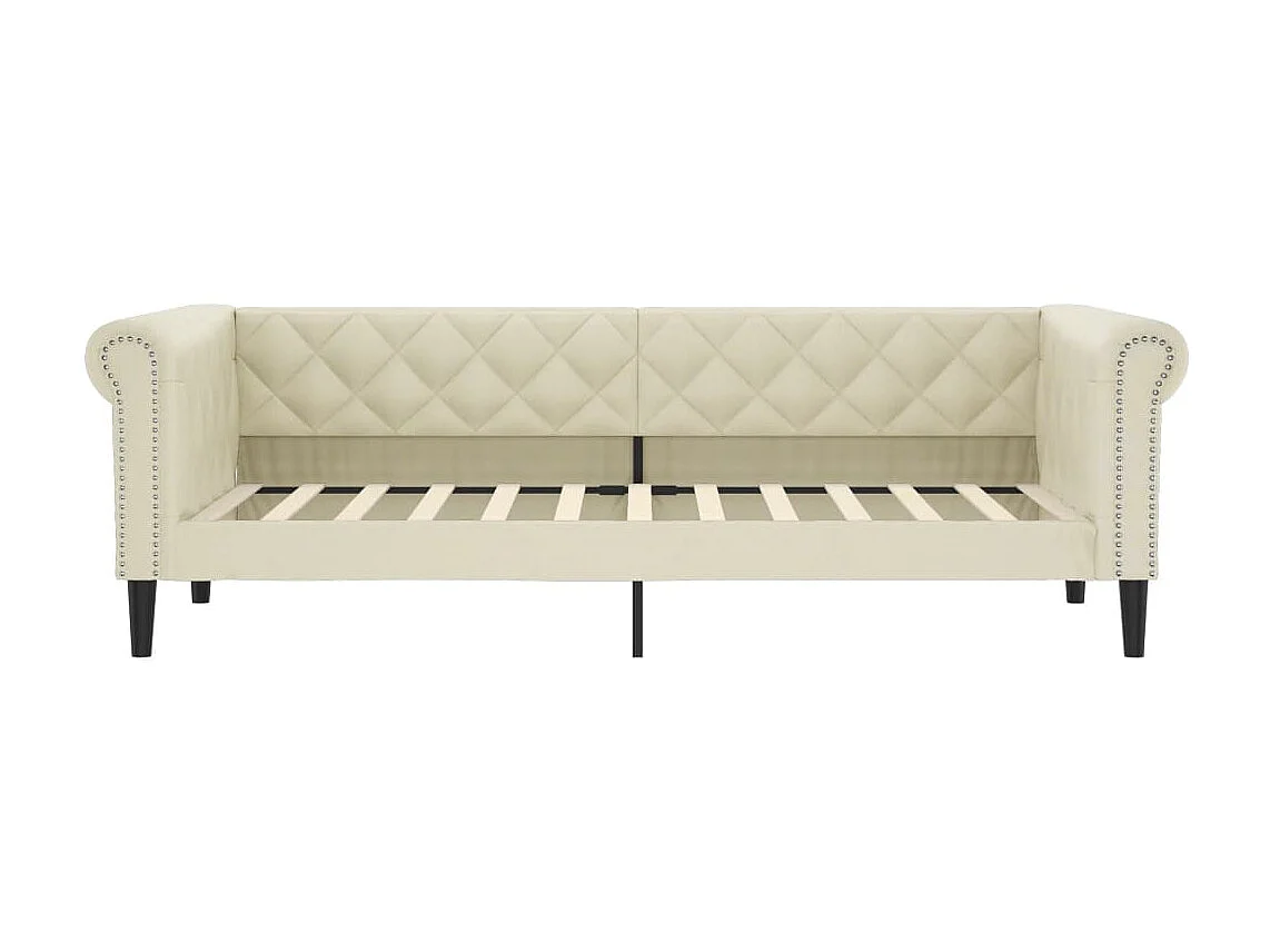 Lit - 80x200 cm crème similicuir WVGQ8845