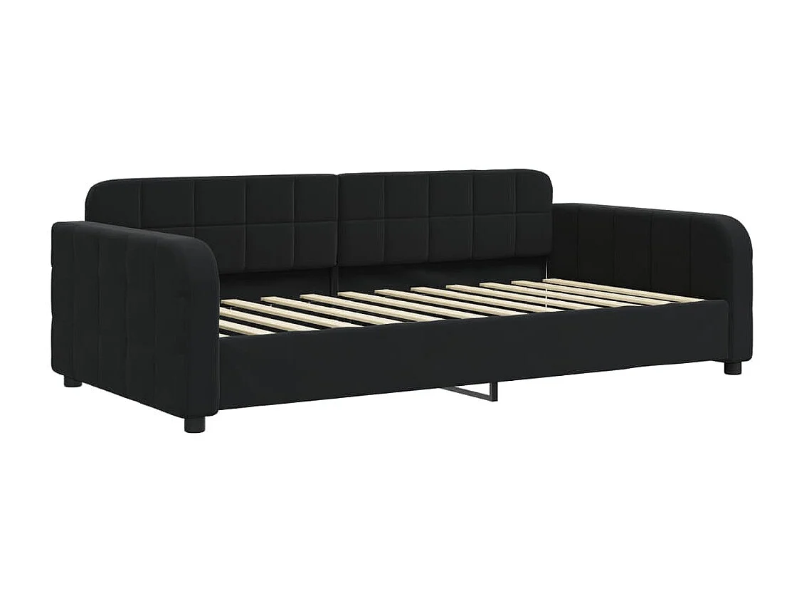 Sofá-cama 90x200 cm com colchão veludo preto PT133124
