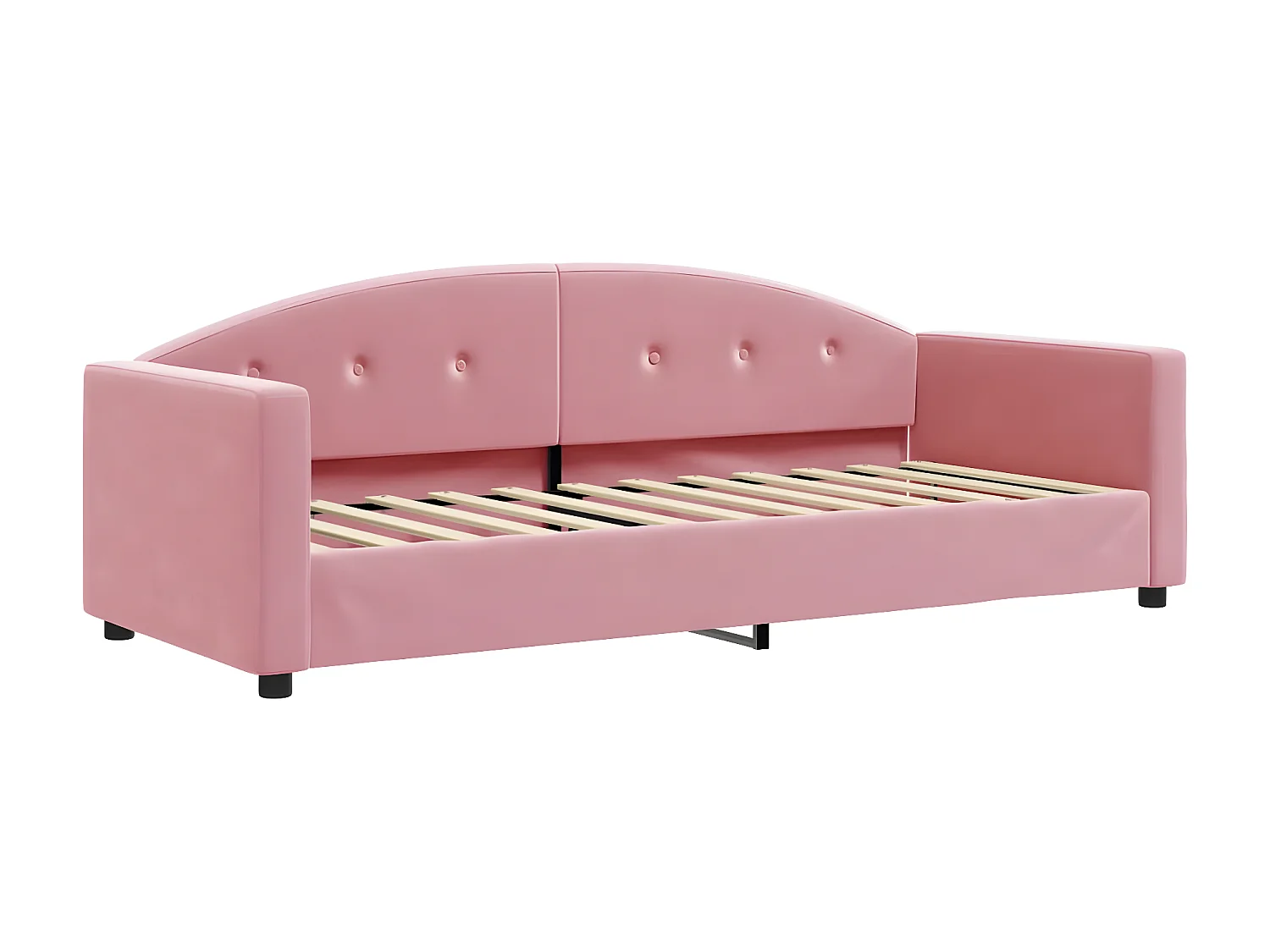 Lit - 80x200 cm avec matelas rose velours ASW72267