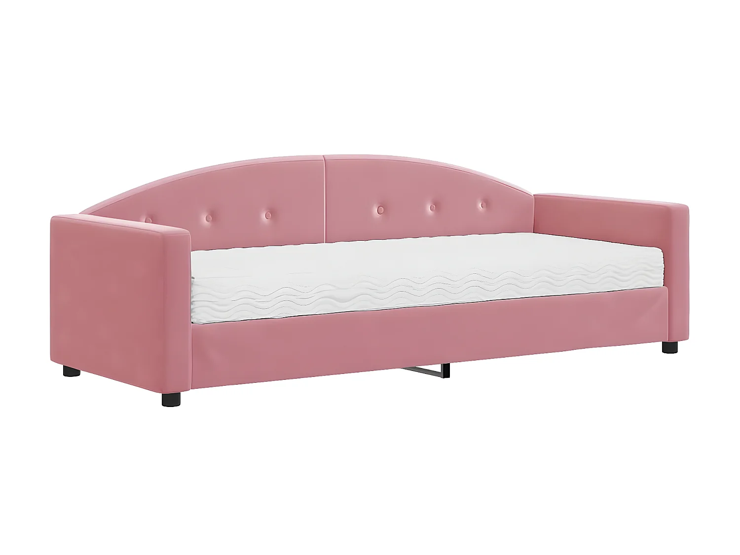 Lit - 80x200 cm avec matelas rose velours ASW72267