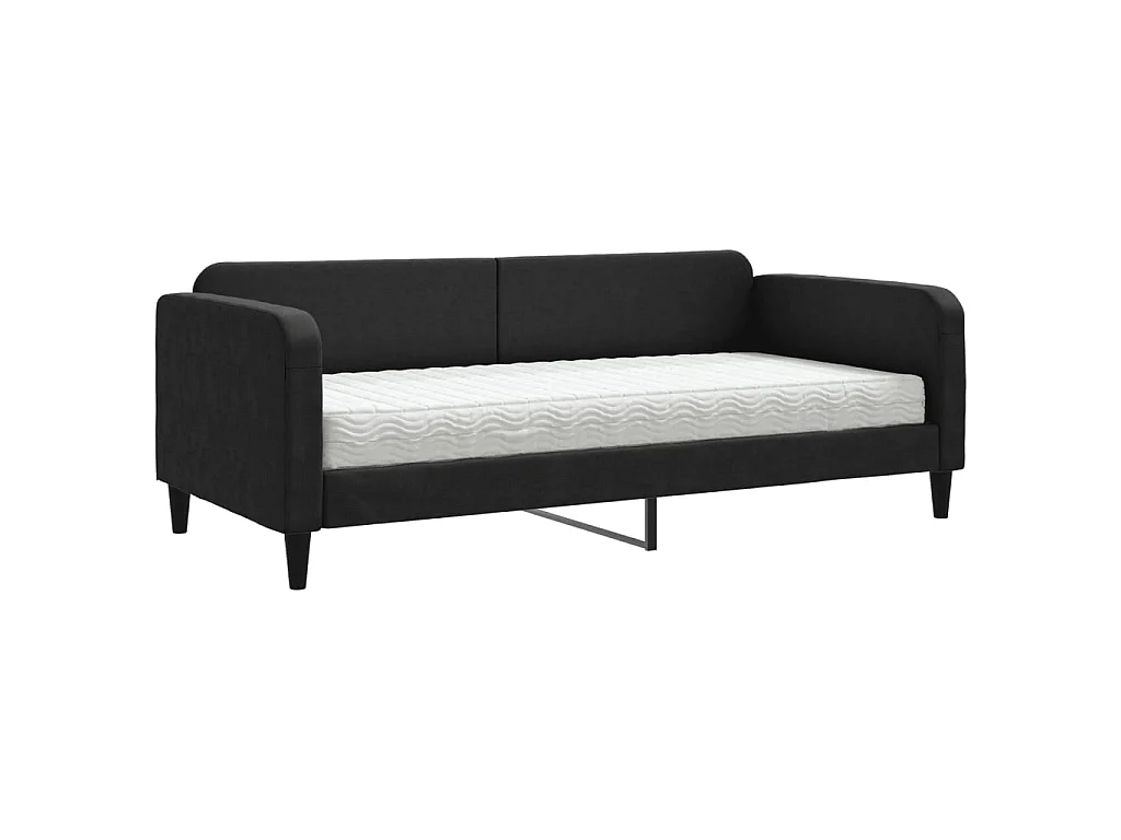 Sofá cama - 90x200 cm con colchón tela negro ES24895