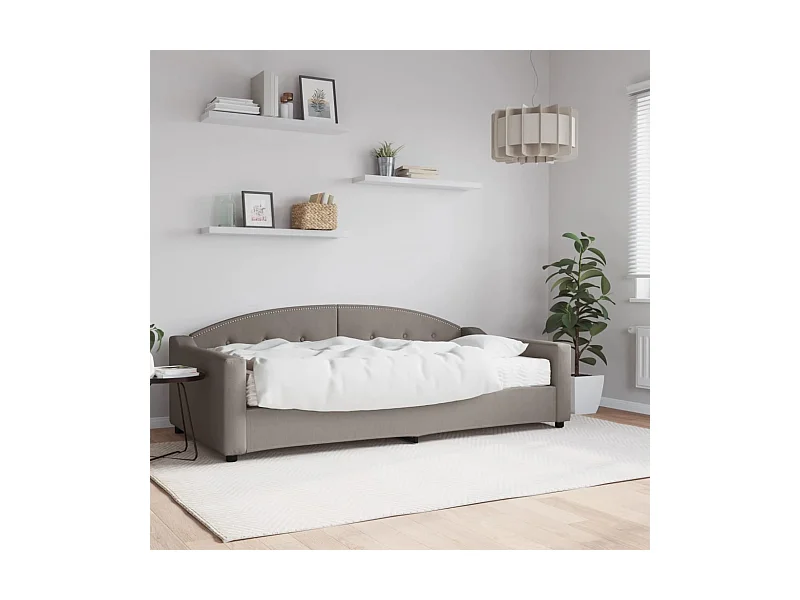 Tagesbett,Sofabett mit Matratze Taupe 100x200 cm Stoff -gkd75636
