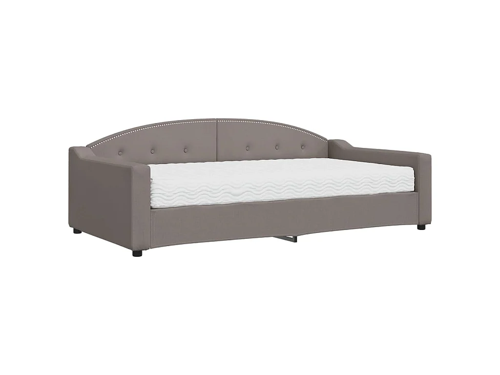 Tagesbett,Sofabett mit Matratze Taupe 100x200 cm Stoff -gkd75636